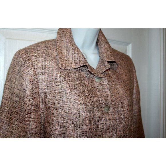 ANN FREEDBERG size 8 pale pink and tan  skirt suit - Picture 7 of 10